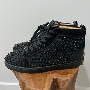 CHRISTIAN LOUBOUTIN Veau Velours Mens Louis Orlato Flat Spikes Sneakers 43 US 10